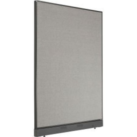 GLOBAL EQUIPMENT Interion    Office Partition Panel with Pass-Thru Cable, 48-1/4"W x 64"H, Gray 238637PGY